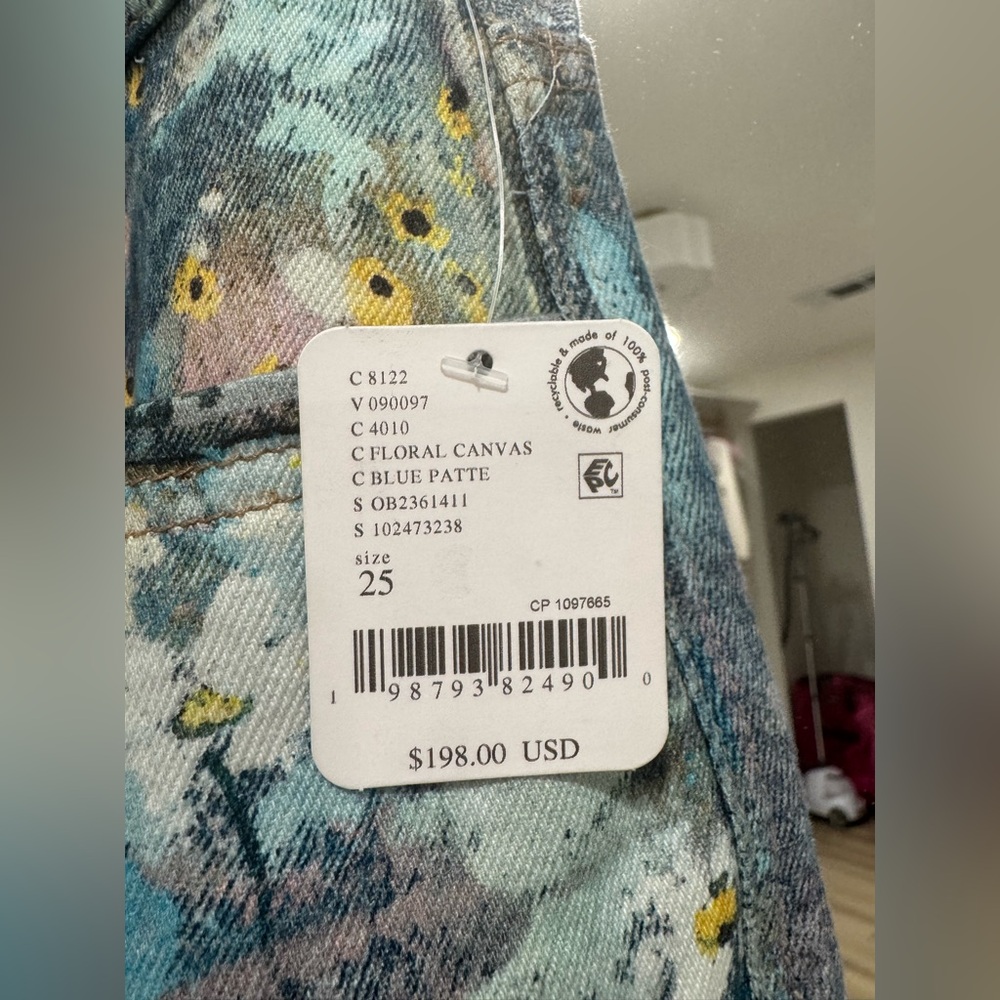 NWT Free People We The Free Tennessee Low-Rise Illusions Jeans floral canvas - Picture 8 of 9